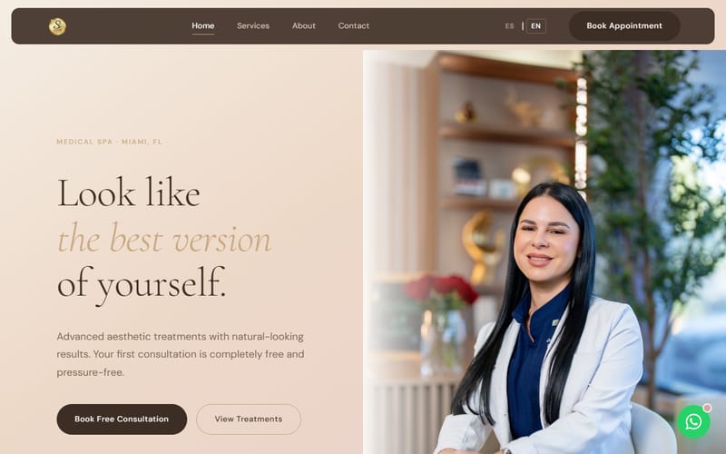 Página web de Serenity Medical Spa (Spa médico · Miami)